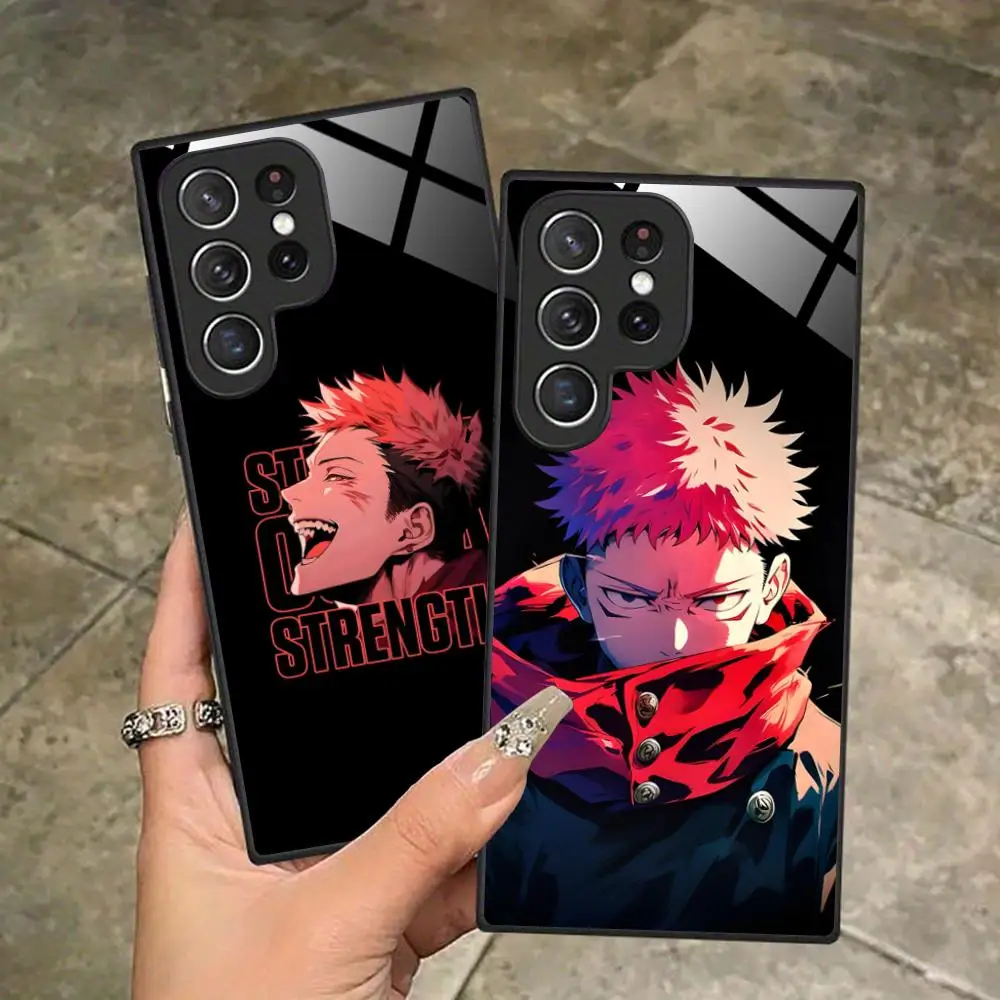 

Чехол для телефона JJK Itadori Yuji для Samsung Galaxy S26 S25 S24 S23 S22 S21 S20 Note20 Plus FE Ultra, защитный стеклянный чехол