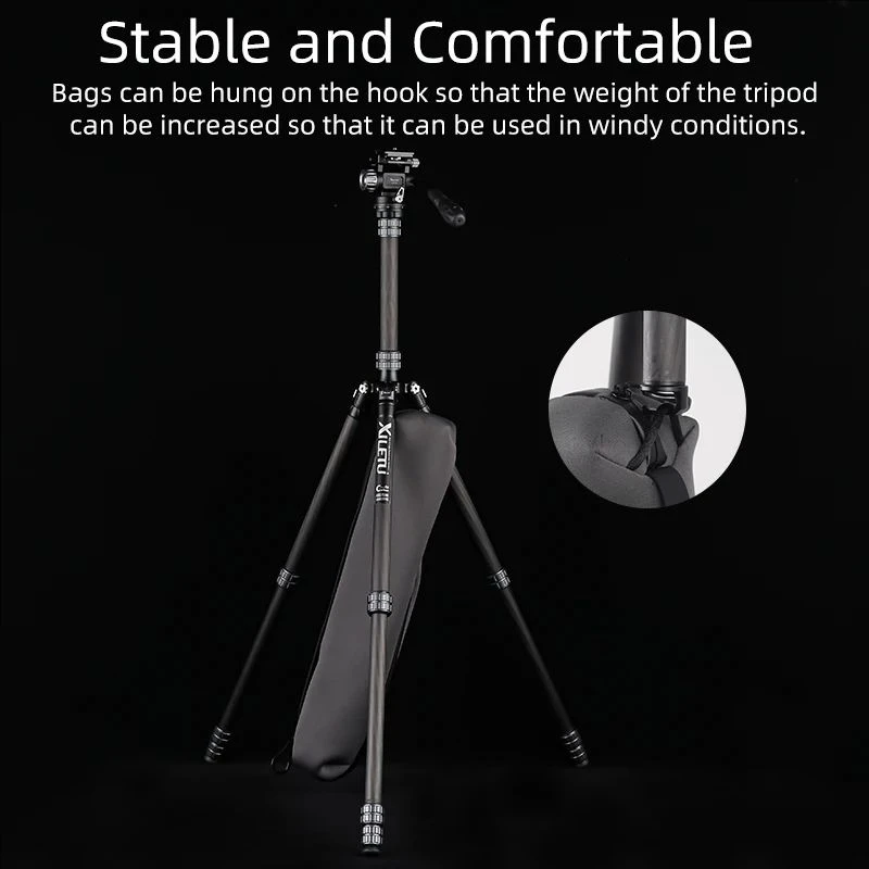 XILETU X224CLS1 Professional Outdoor shooting carbon fiber tripod for digital SLR cameras and camcorders.