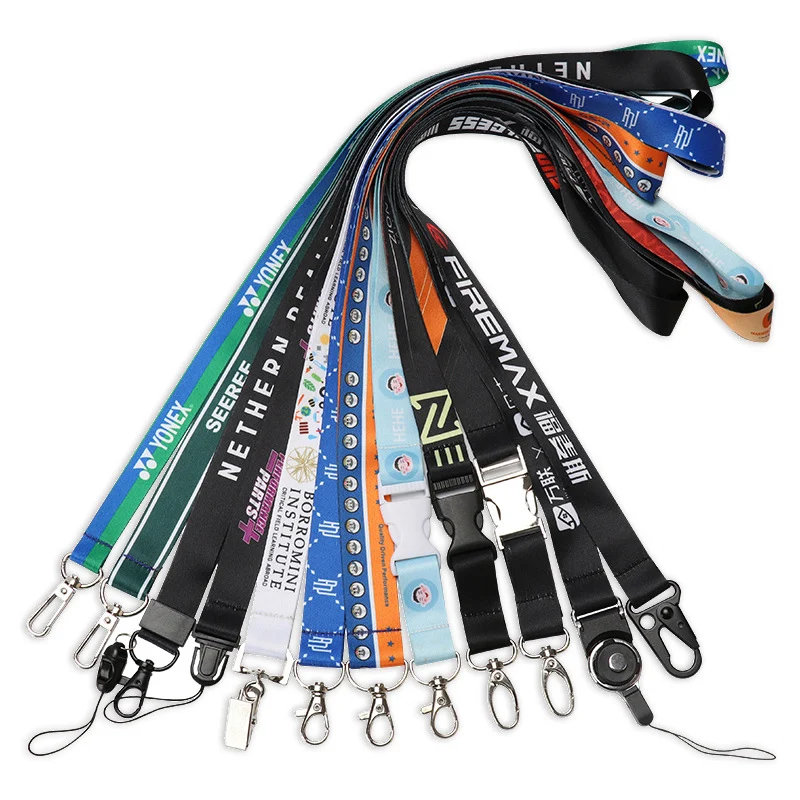 Wholesale of Custom logo lanyard 1.5cm/2.0cm/2.5cm Neck Rope Keychain Personal Logo Print Logo With My Logo Company Name