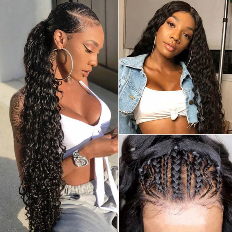 Jerry Curly 4x4 Closure Wigs 13x6 Lace Front Human Hair Wig For Women Glueless Wig Human Hair Ready to Wear Kinky Curly Wig 250%