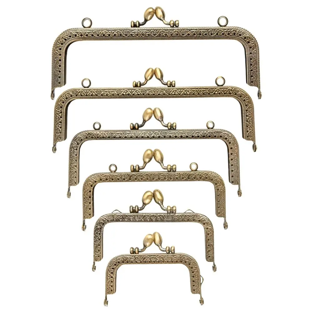 Purse Clasp Frame Bag Kiss Clasp Lock Vintage Metal Purse Frame for DIY Craft Purse Bag Making