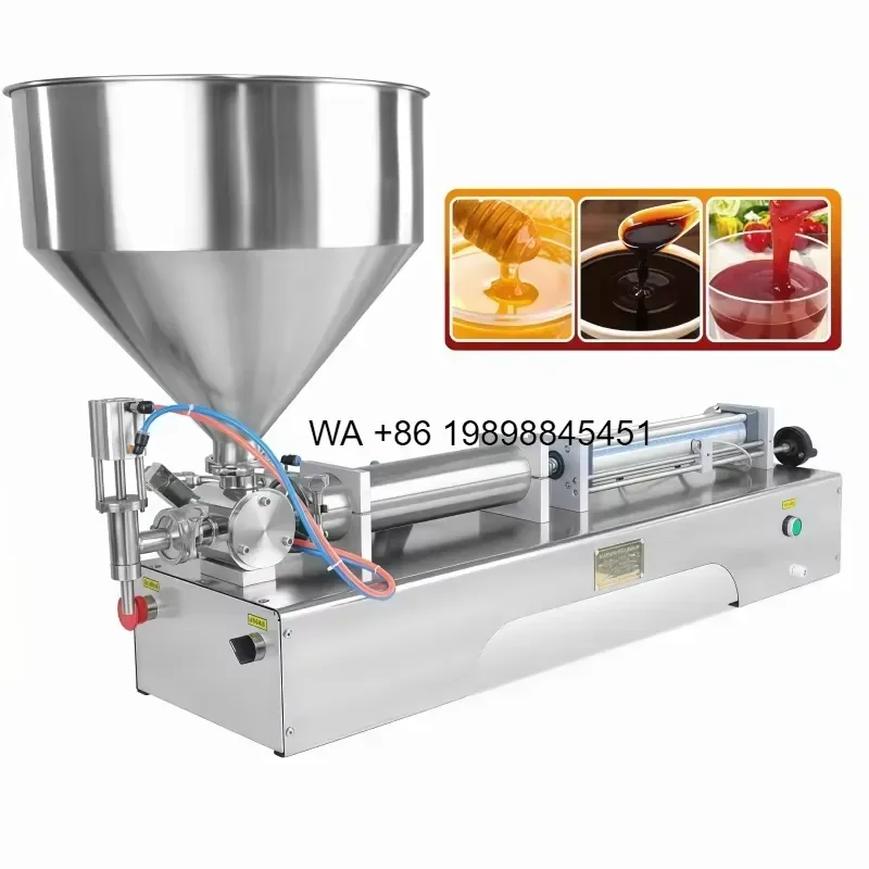 Wmwmnu Industrial Pneumatic Paste Filling with Heating Hopper for Viscous Cream Honey and Tomato Sauce