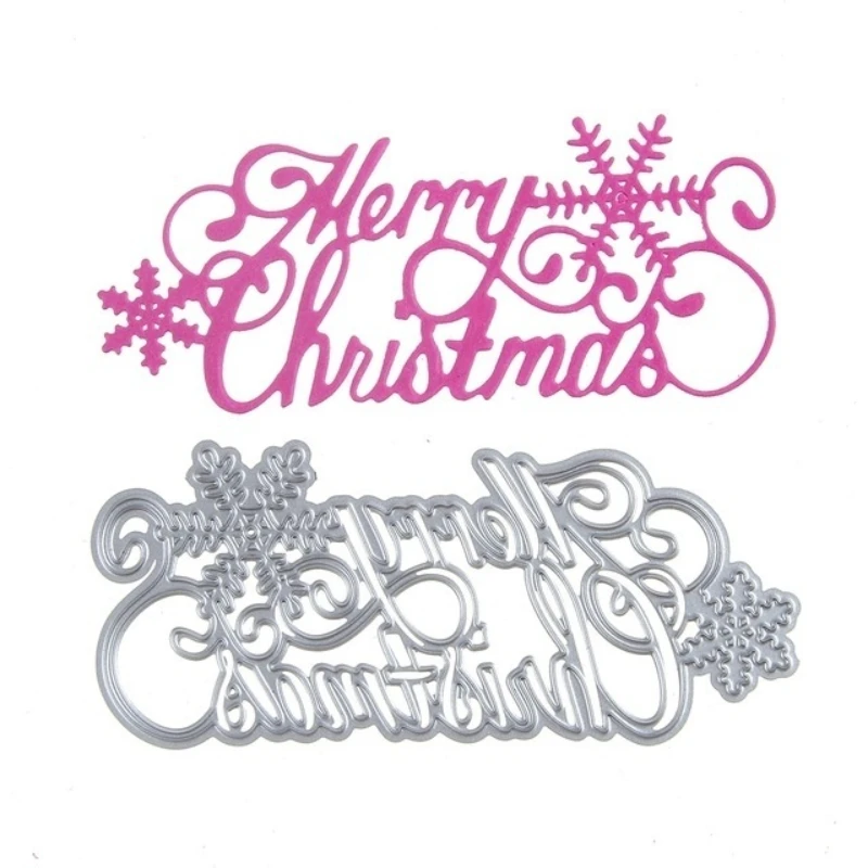 

DIY Merry Christmas Cutting Dies Scrapbooking Metal Stencils paper Craft Decor Embossing