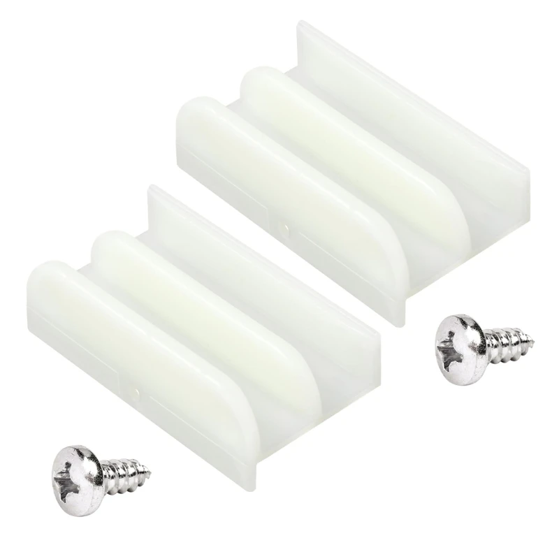 2Pcs Plastic Shower Door Bottom Set Shower Door Track Easy to Use for Smooth Sliding & Secure Glass Alignment C7AC