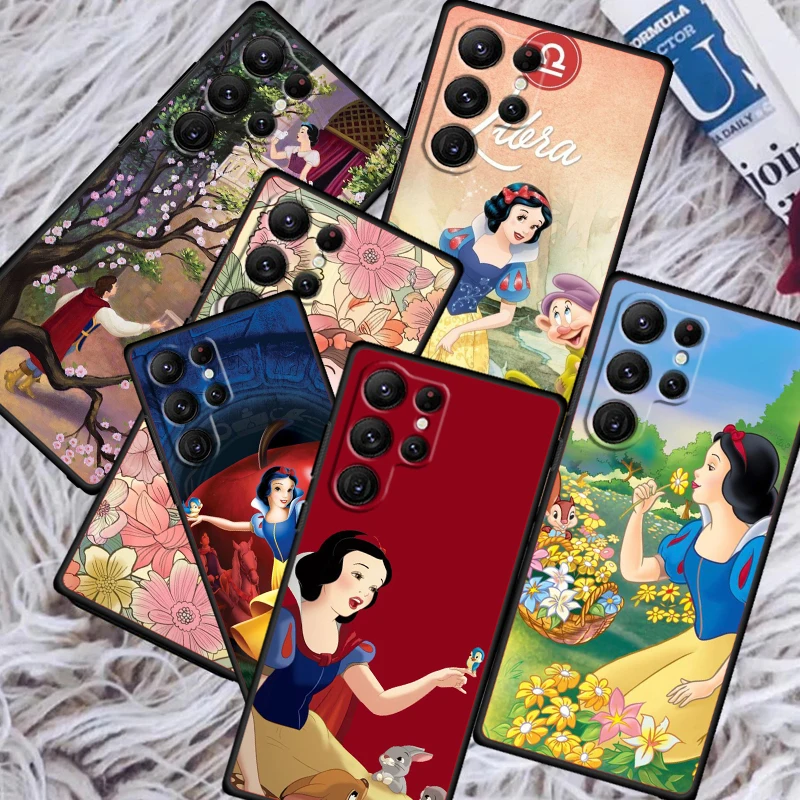 

Disney Snow White Cute For Samsung Galaxy S24 S23 S22 S21 S20 FE S10 S10E Plus Ultra Pro Lite 5G Black Cover Phone Case