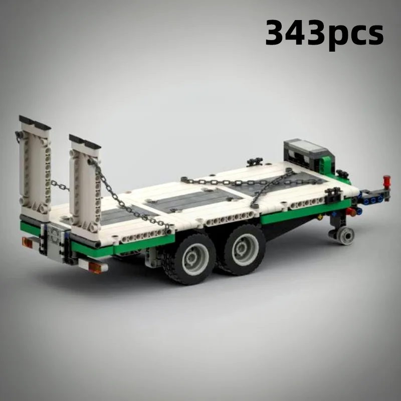 Multi-Functional Logging Wagon MOC Heavy Duty Flatbed Trailer Building Blocks For 8109 For 42078 Truck Adult Brick Set