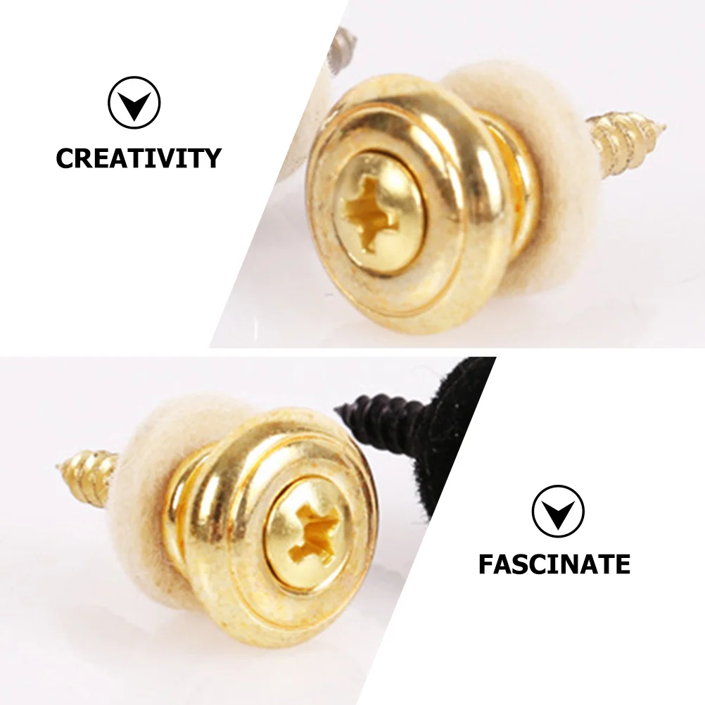 

6Pcs Guitar Strap Lock Metal Buttons Mushroom Head Easy Install Anti-Skid Electric Guitar Strap Buckle Bass Straps Pegs