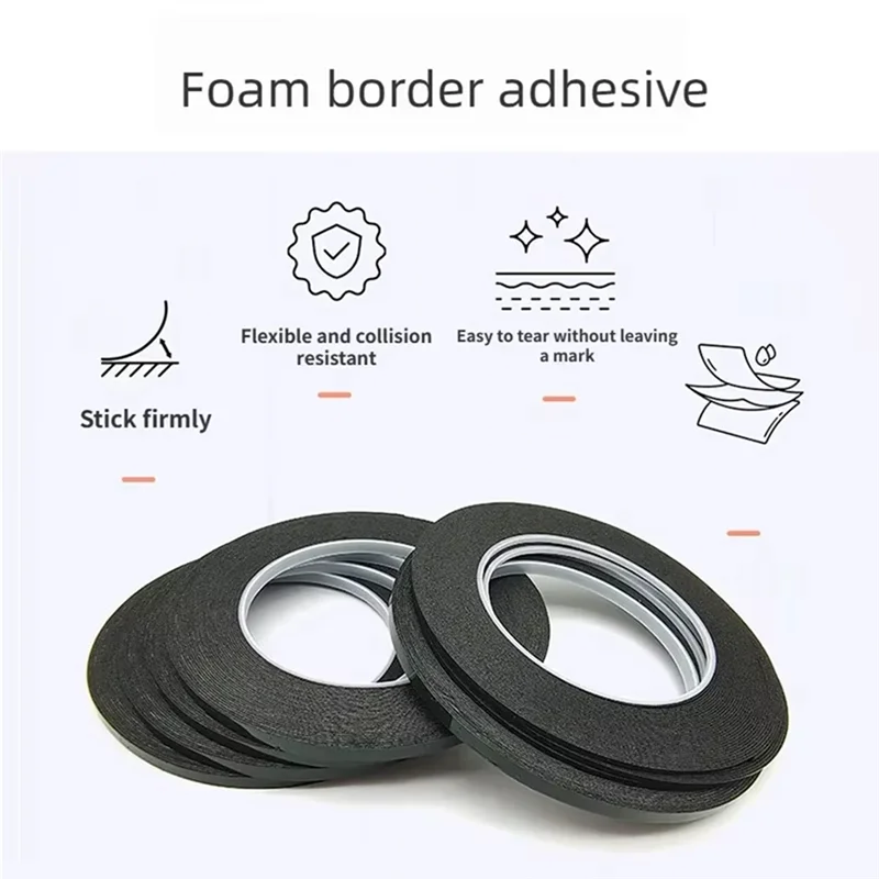 ABZV-LCD Curved Screen For Cell Phone Repair 10M 5Mm Double Sided Sticky Foam Tape Dust Proof Black Display Sealing