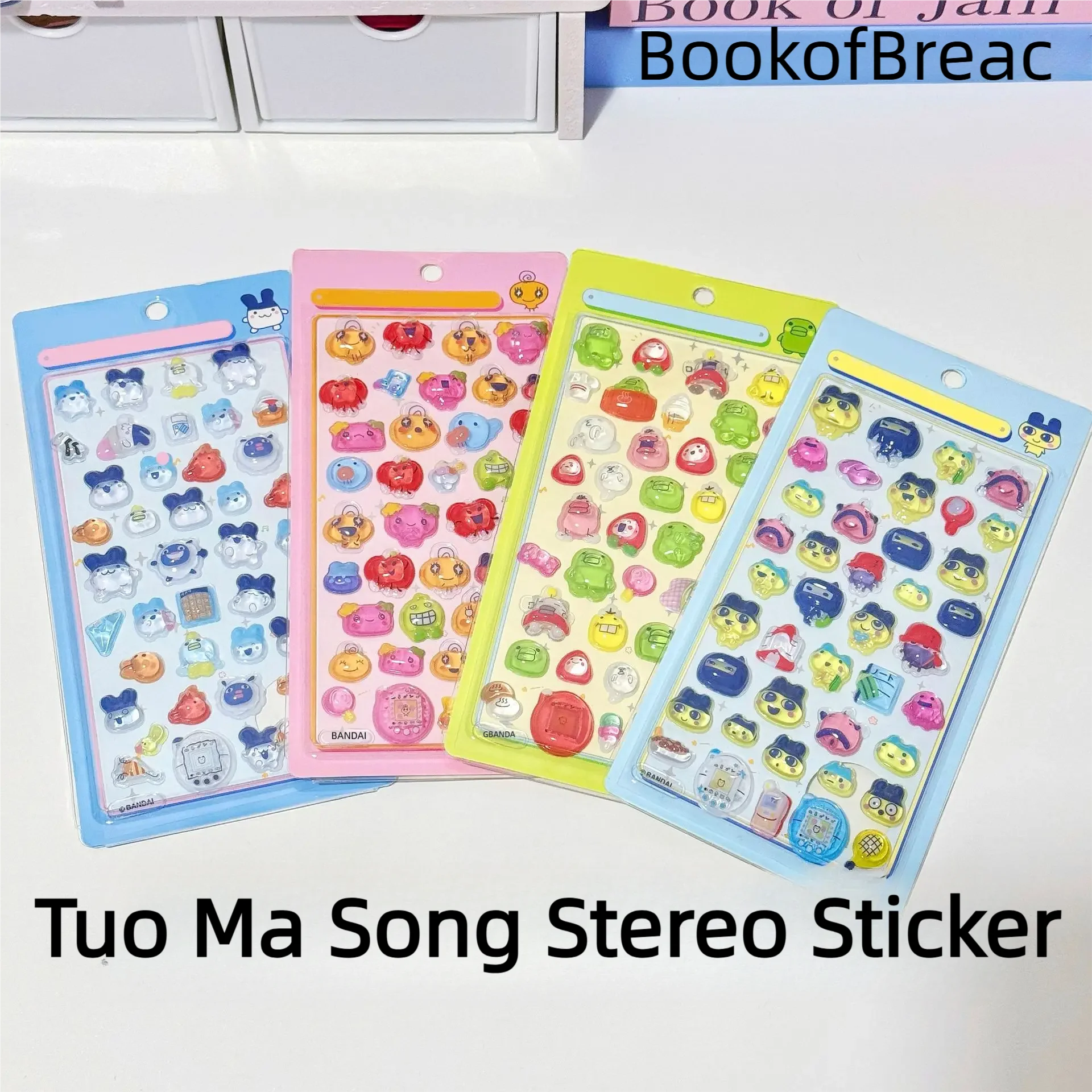 Japanische Vintage Tama Koko Aufkleber Niedliche Kristall Solide Geprägte Dreidimensionale Aufkleber Epoxy Cartoon Kawaii 3D Puffy Aufkleber