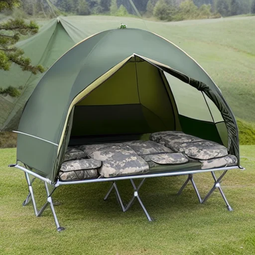 YYHC-Extra Large Compact Pop up Portable Folding Outdoor Elevated All in One Camping Cot Tent Combo Set