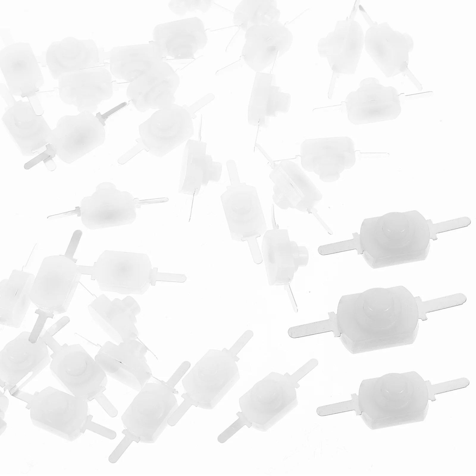 

100 Pcs Mini Latching Push Button Switch off Switches Small Lock Light Electronic The