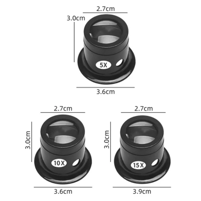 Jubiler lupa do zegarka narzędzie 5X 10X 15X 20X 30X przenośne monokularowe szkło powiększające lupa obiektyw do lupa do oczu