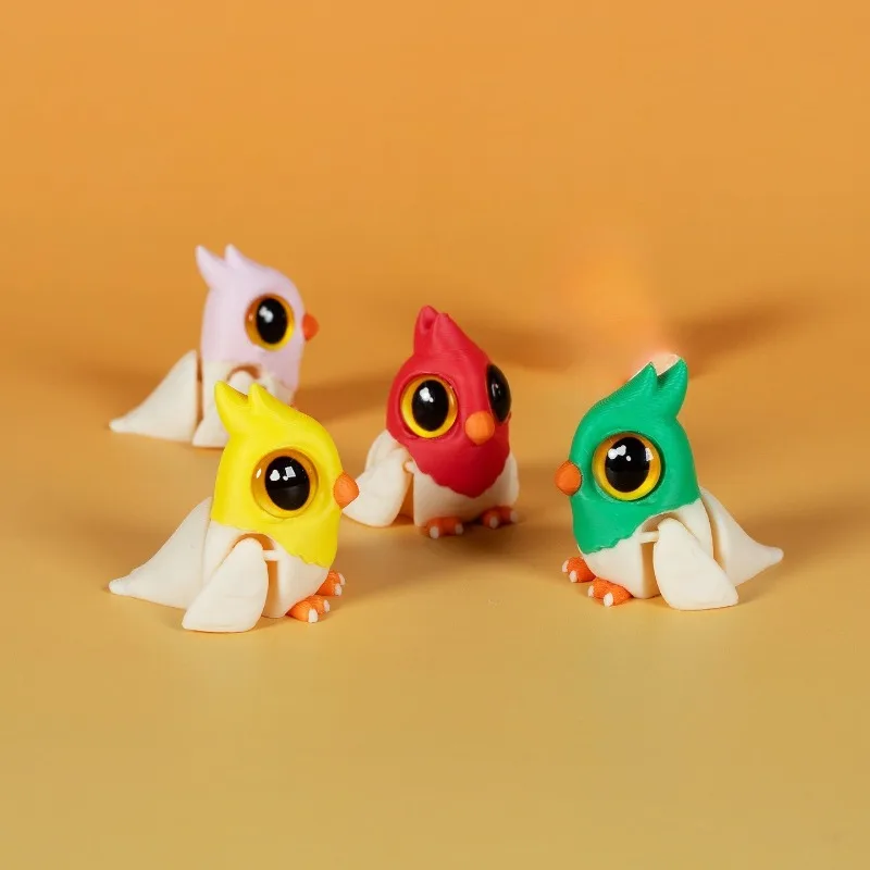 2pcs Dollhouse Bird Crafts Ornaments | Trendy Toys, Creative Animal Model Additions, Mixed Color