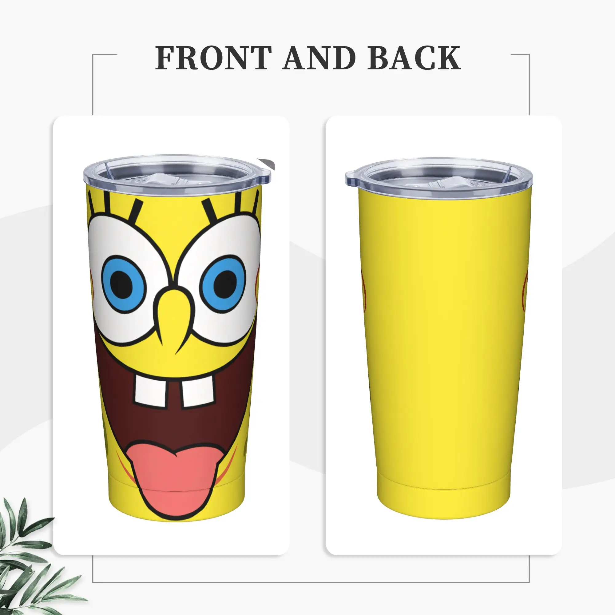 

Spongebobed Cartoon Tumbler Cold Drink Water Bottle Portable Stainless Steel Thermal Mug Custom DIY Driving Mugs Cup