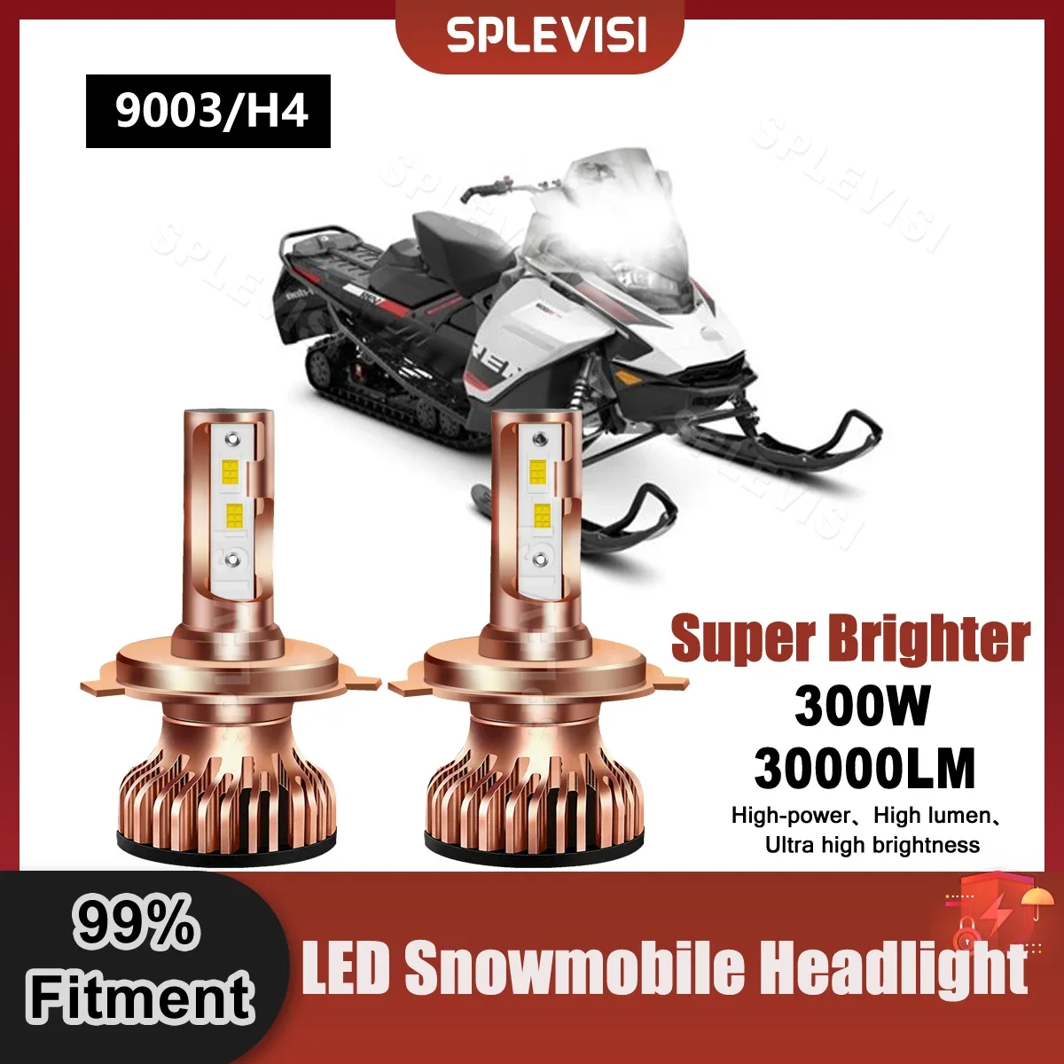 

Replace LED Headlight Bulbs 6000K Pure White For Ski-Doo Renegade 800R 2010 2011 2012 2013 2014 2015 Snowmobile Front Light