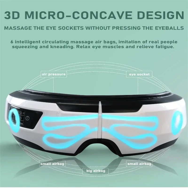 Smart Portable Vibration Eye Massager Airbag Compress Eye Care Tool Bluetooth Music Eye Massage Eye Relax Fatigue Sleepping Mask view 2