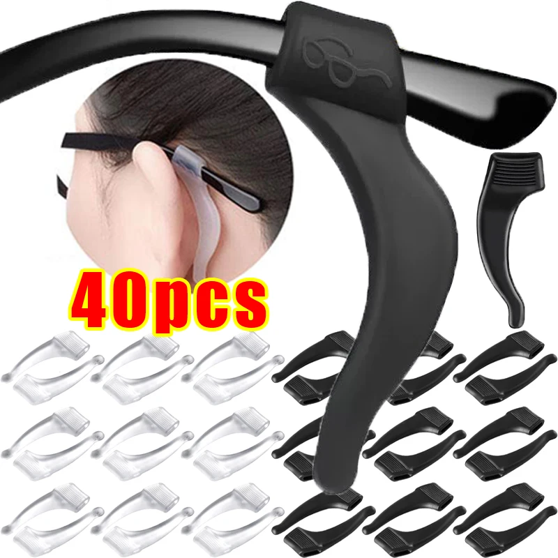 

5-20pairs Glasses Anti-slip Ear Hooks Silicone Antiskid Glasses Leg Ear Sleeve Clear Anti-fall Eyewear Grip Holder Accessories