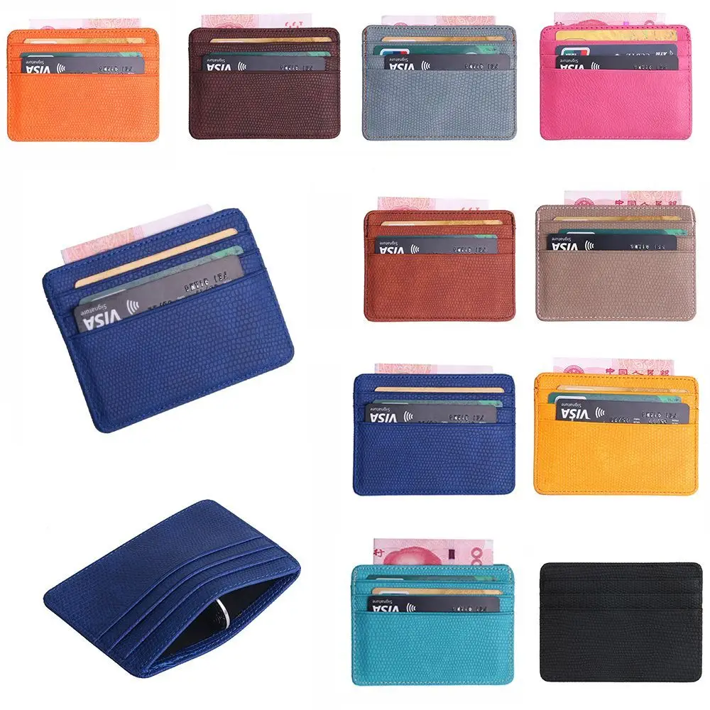 Business Style 4 Card Slots Lizard Texture Credit Card Holder Wallet Card Holder ID Card Case