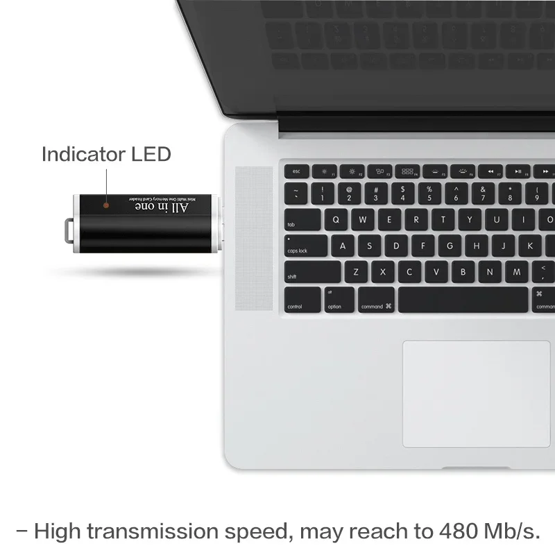 High Speed USB 2.0 Card Reader for Micro SD SDHC T-Flash MMC MS PRO DUO TF M2 Compatible with Multiple Memory Cards