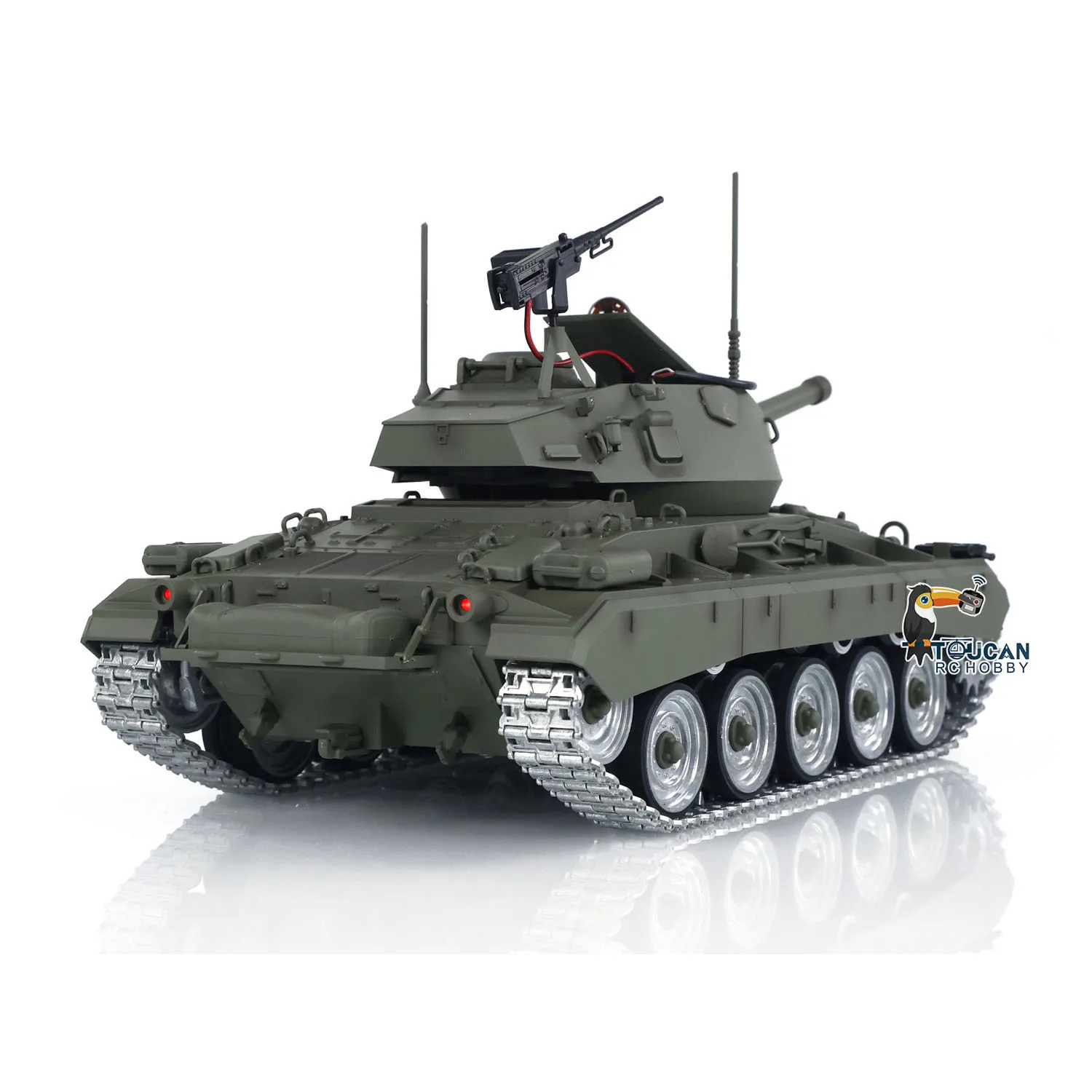 Tongde M24 Chaffee 1/16 Scale RC Tank Model Radio Control Battle Tanks Infrared Metal Upgraded Wheels Barrel Recoil Toys TH24485