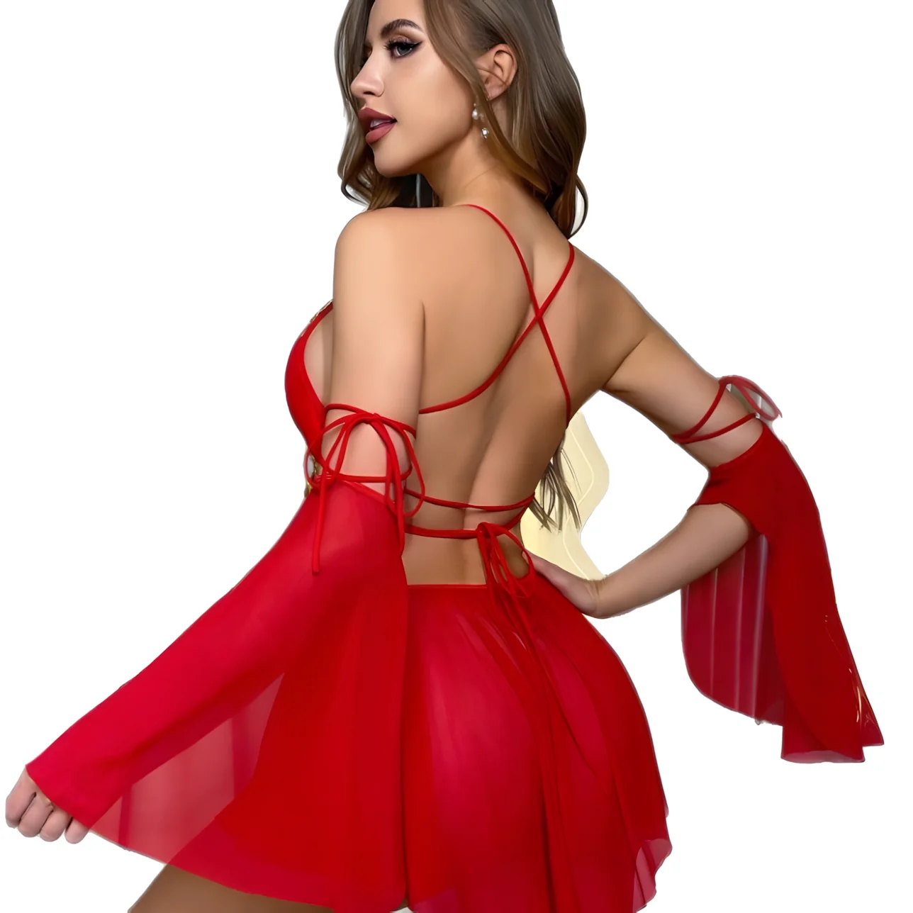 

Red Sexy Belly Dance Costume Dress For Women Fringe Bra Top Belt Transparent Dress Mesh Stage Performance Wear Dress Casaul 9527