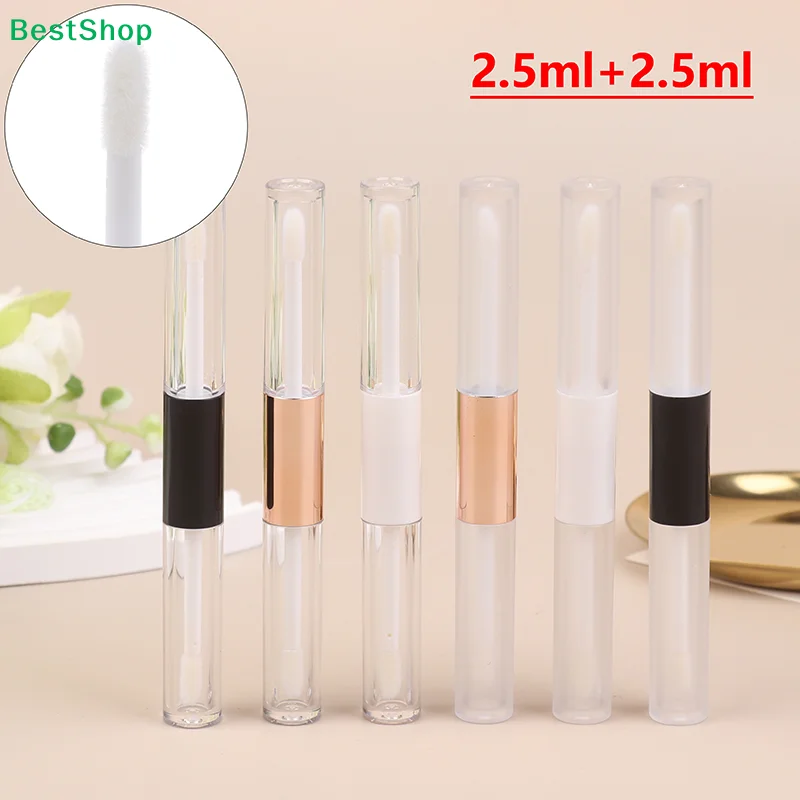 2,5ml+2,5ml Doppelseitige Lipgloss-Tuben, Leere Nachfüllbare Transparente Lipgloss-Behälter für DIY-Kosmetik
