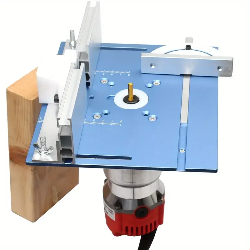 Multifunctional Aluminum Router Table Insert Plate with Miter Gauge for Woodworking Joinery Benches and Wood Cutter Table Saw