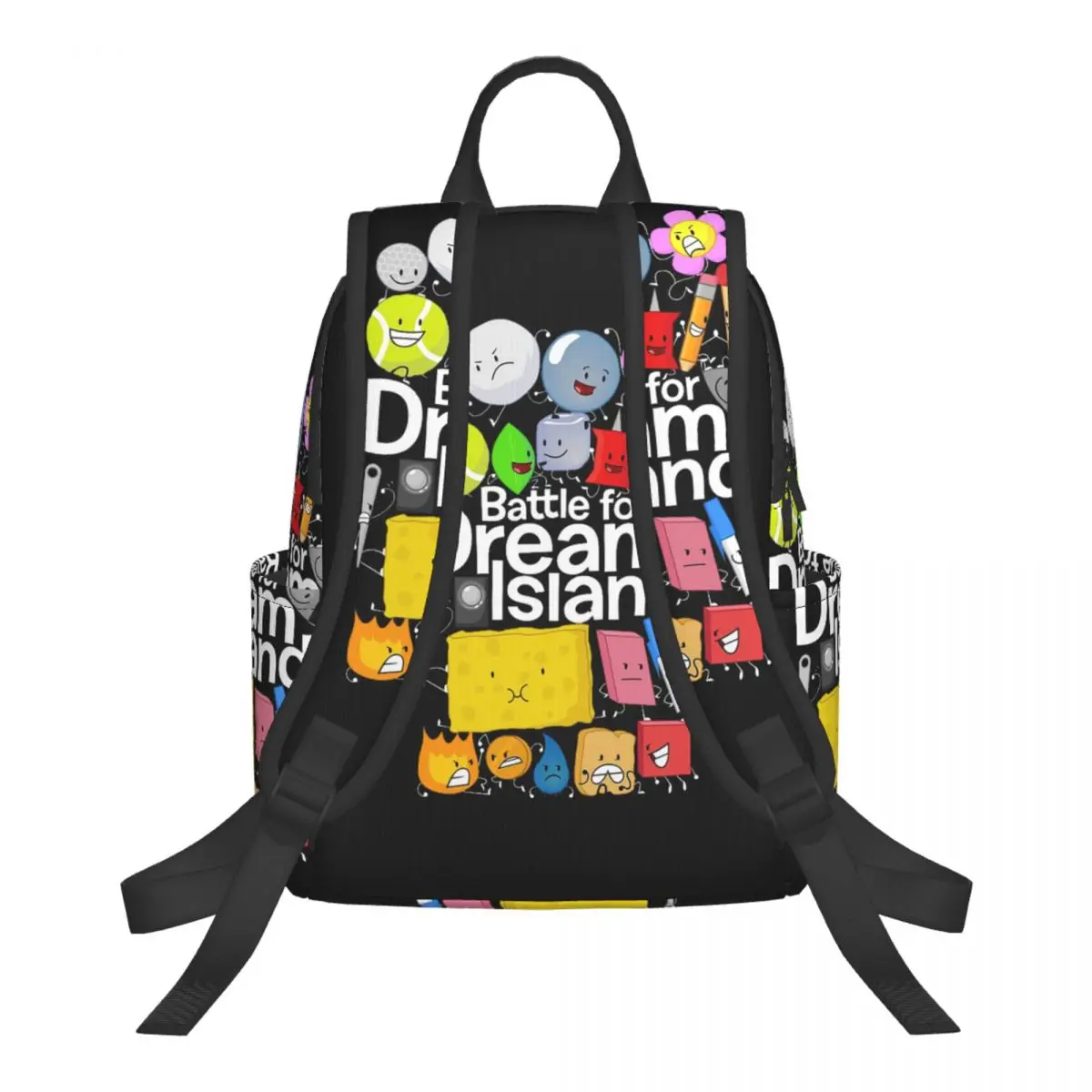 BFDI Poster Black Student Backpack School Bag Hiking Travel Daypack for Boys Girls Bookbag Shoulder Bags