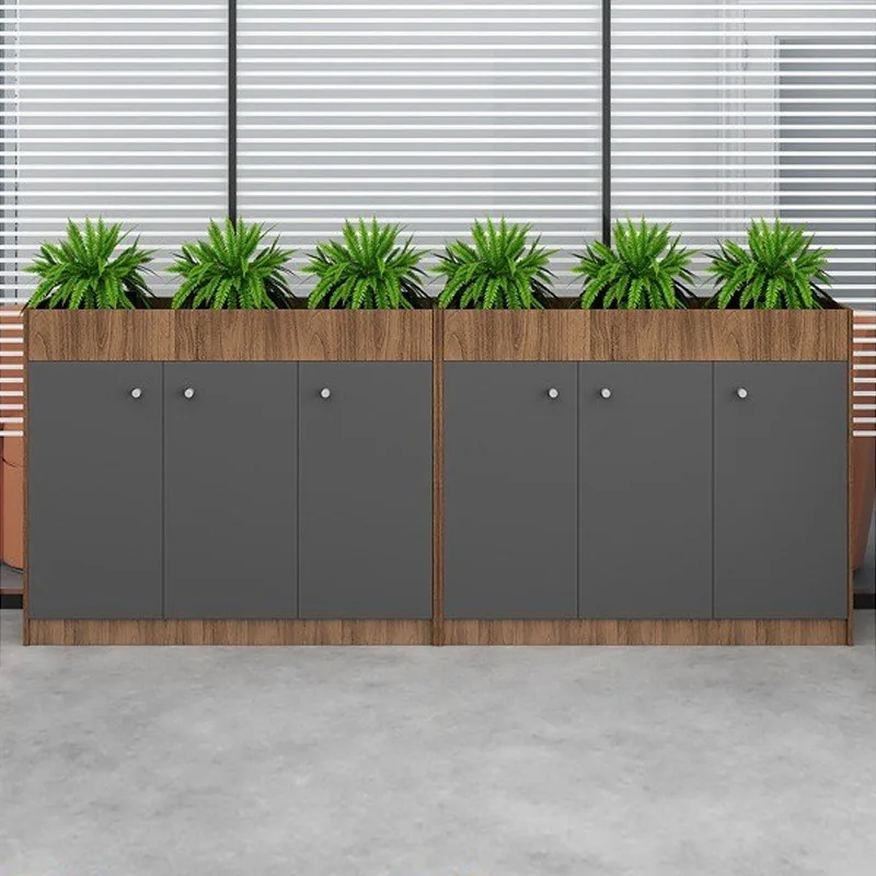 Low Floor Cabinet Office Storage Locker Wooden Partition Data File Cabinet Flower Slot Cabinet Side