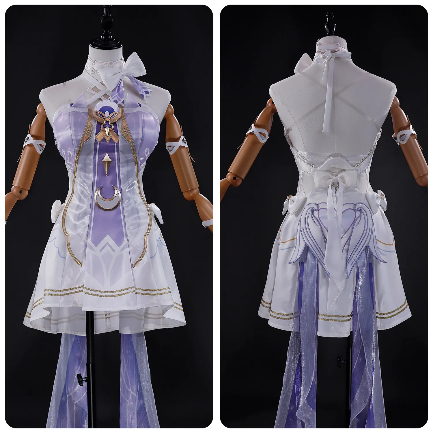 Genshin Impact Columbina  Cosplay Costume Full Set Princess Dress For Hallowmas Christmas Role Play Women 1/3 Delusion view 4