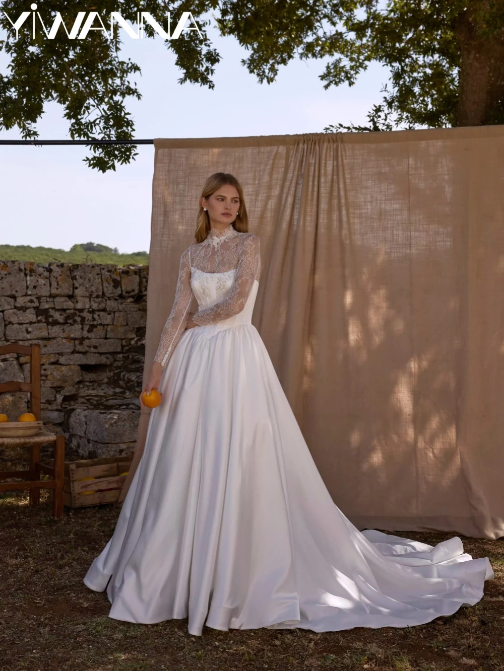 

Detachable Top Beaded Lace Wedding Dress Charming Elegant Satin A-line Long Bridal Gown Customized Dreamy Dresses For Bride