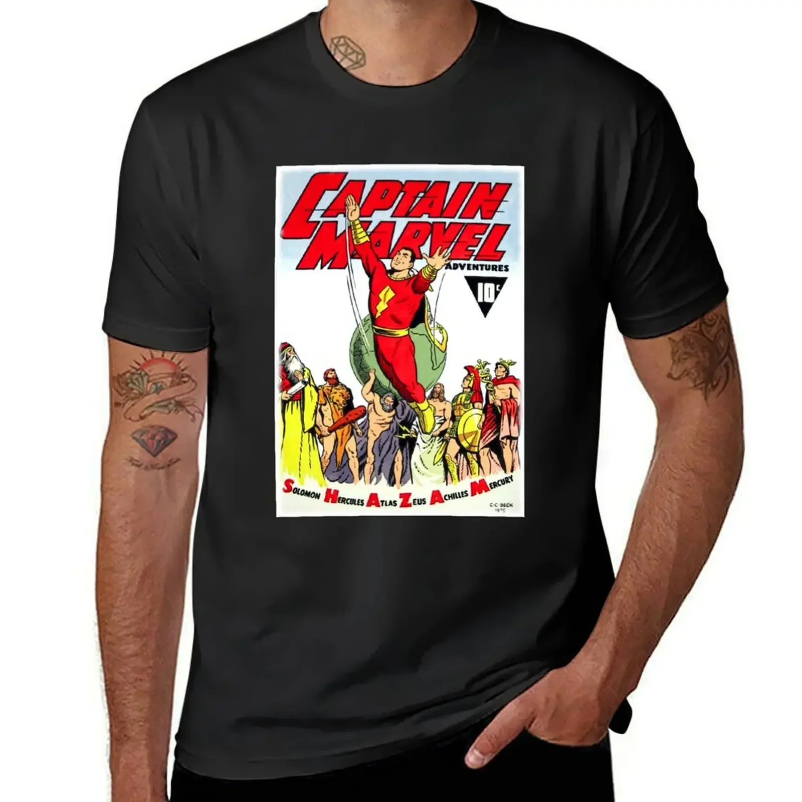 RETRO GOLDEN-AGE COMIC BOOK HERO, MAGIC WORD T-Shirt boys whites oversized Men's cotton t-shirt