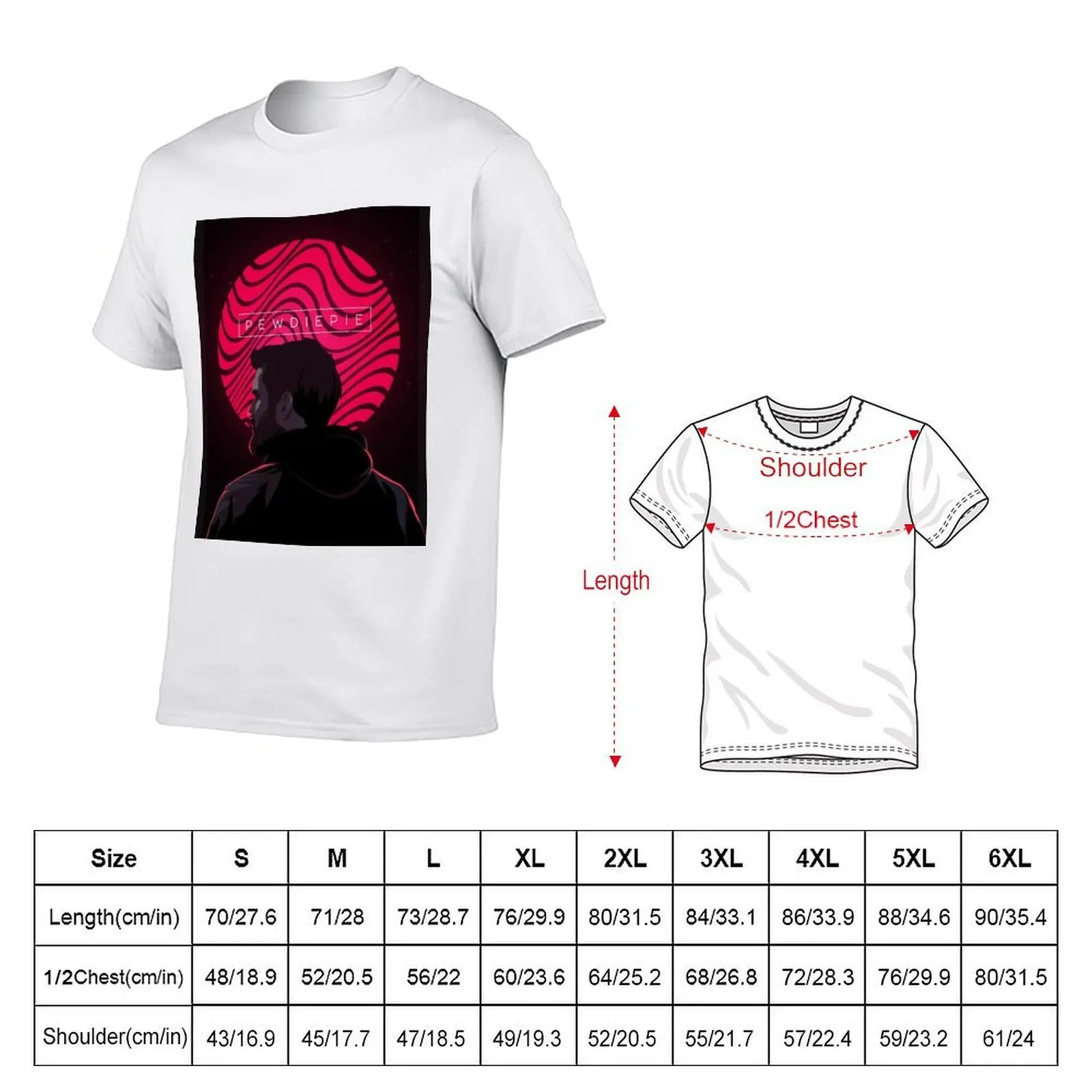 Pewdiepie Art Work T-Shirt croswit shirt man blacks mens graphic t-shirts