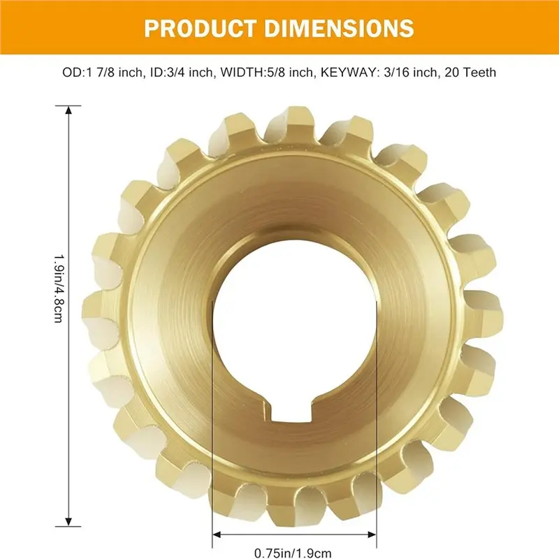 PHFU-For MTD Cub Cadet Troy-Built 247886911 247889571 Compatible 917-04861 20 Teeth Auger Snowblower Worm Gear