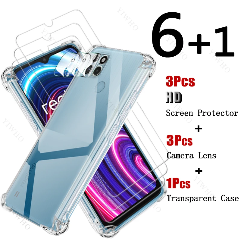 Cover Gehard Glas Screen Protector Voor Realme C25y Zachte Siliconen Schokbestendige Case Veiligheidscamera Lens Voor Realme C 25 Y C25 25y
