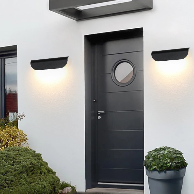 

Светодиодный настенный светильник для внутреннего освещения, современный простой алюминиевый IP65, водонепроницаемый светильник для спальни и гостиной, черно-белый настенный светильник, светильник