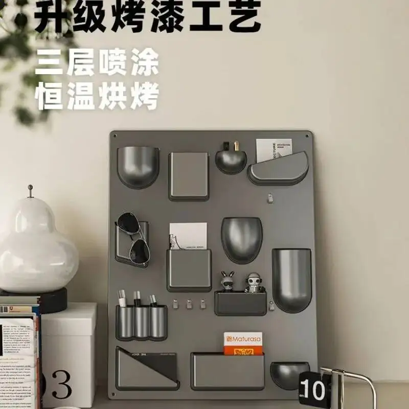 크림 스타일리시 컬러 아름다운 데스크탑 및 벽 수납 랙 창의적인 현관 수납 장식 깔끔한 공간 만들기 홈 데코