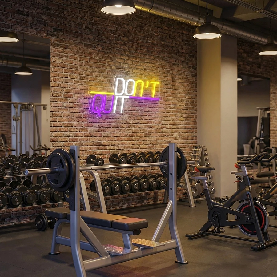 Don't Quit Neon Sign for Wall Decor, USB LED Light for Home Gym Bedroom Man Cave Office, DO IT Inspirational Gamer Room Decor
