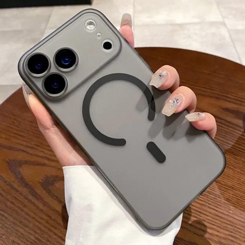 حافظة فاخرة رفيعة للغاية غير لامعة لهاتف Magsafe لهاتف iPhone 17 Air 16 15 14 Plus 13 12 11 Pro Max غطاء شحن لاسلكي مغناطيسي