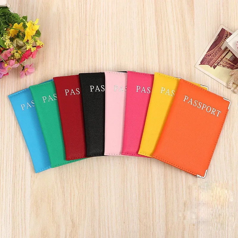 TRIPNUO Paspoorthoes met Litchi-patroon Snoepkleuren PU-leer Paspoorthouder Mooie elegante damespaspoorthoes