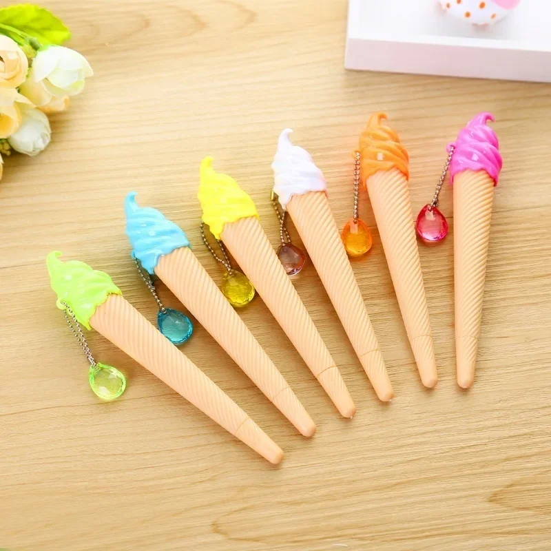 6 Pack Ice Cream Pen Cartoon Writing Cute Neutral Pen Childrens Day Gift 0.38 Mm Neutral Pen School Supplies Office Supplies