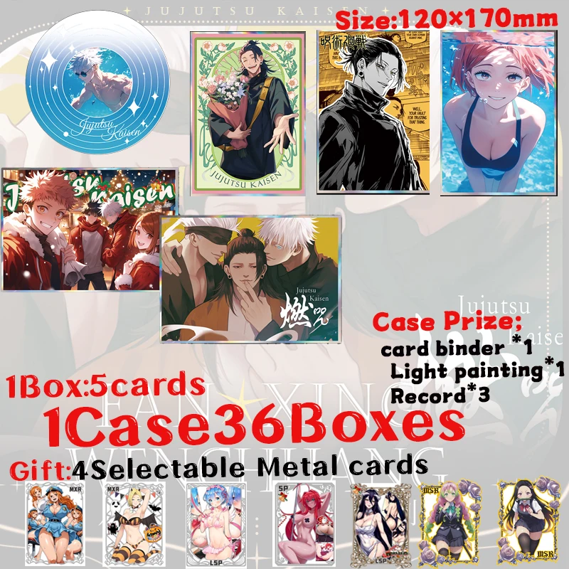 Newest FanXing Jujutsu Kaisen JJK Acrylic Boards Booster Box Gojo Satoru Nanami Sukuna Hobby Chrismas Gift