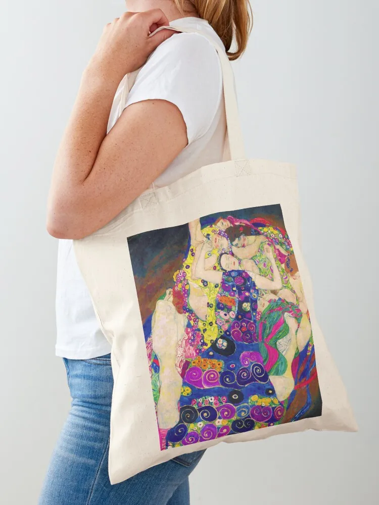 

Gustav Klimt Die Jungfrauen (The Virgins) Tote Bag shopping cart bags Fabric bag foldable reusable bag Canvas