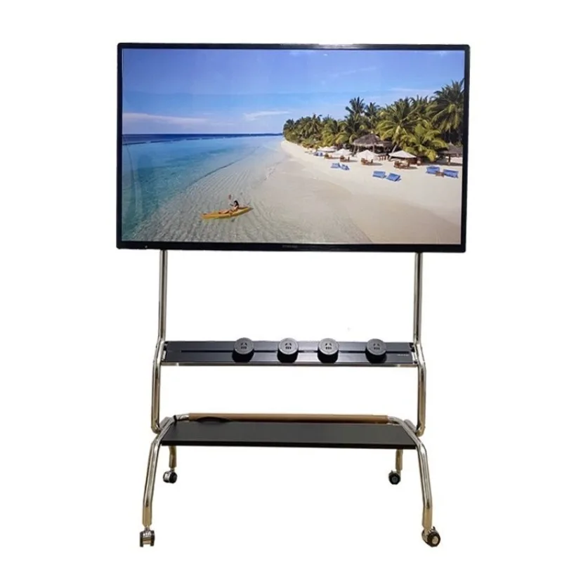 LCD TV stand Movable TV stand with power track integrated machine stand