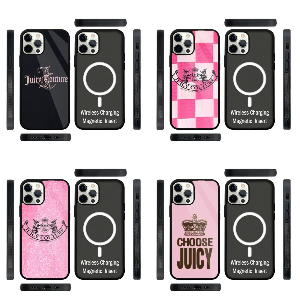 J-Juicy C- Couture   Phone Case Strong Magnetic For IPhone 15,14,13,Pro,Max,Plus,11,12,Mini For Magsafe Wireless Charging