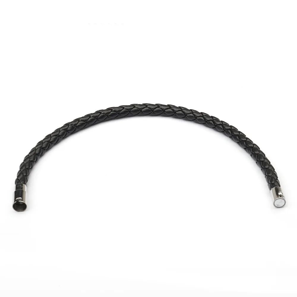 Unisex Braided Leather Bracelets for Men Women Various Colors Rope Leather Wristband Metal Magnetic Clasp Couple Cord Bracelet