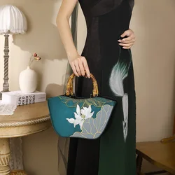 2024 borse da donna ricamate fini borsa da sera Vintage in bambù stile cinese borsa da sera per feste di ballo di Fine anno pochette da donna