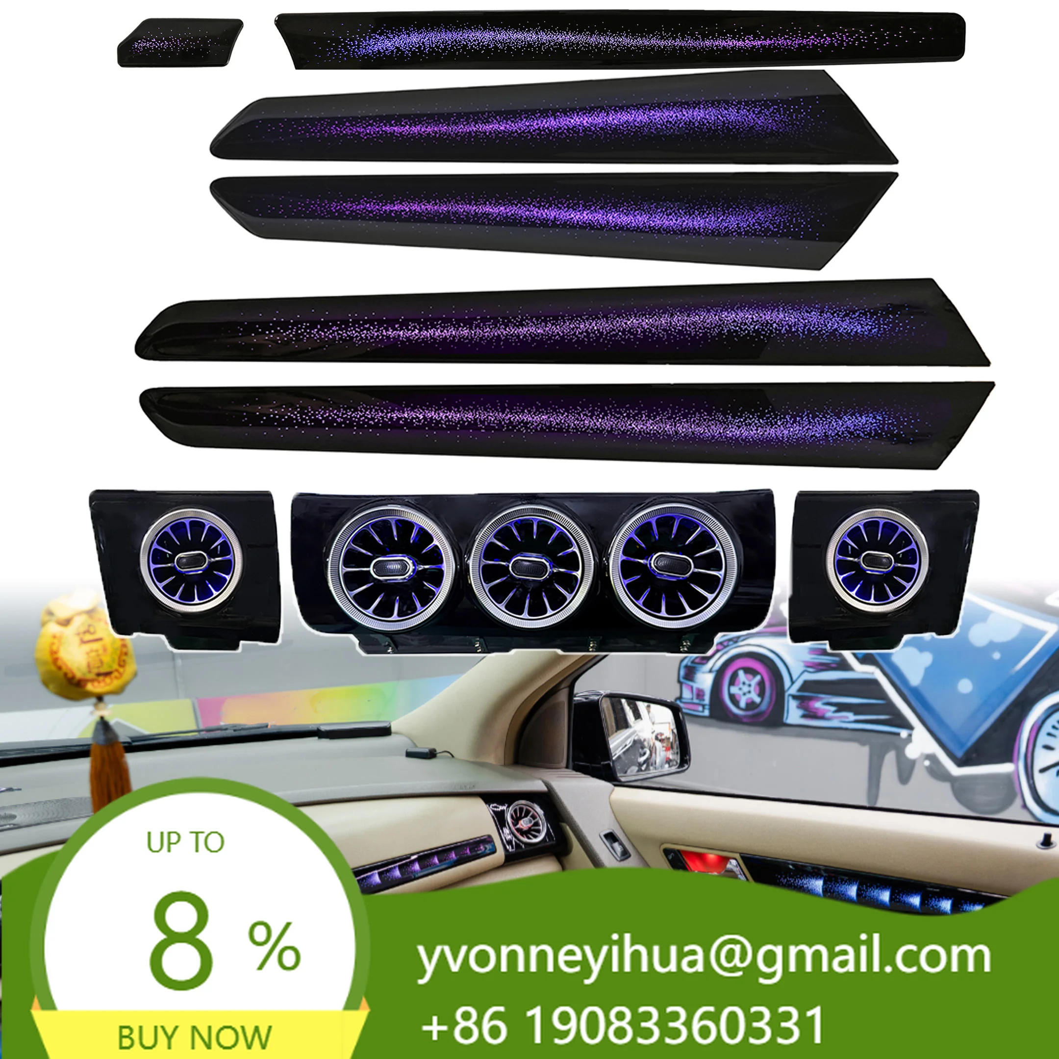 For R Class W251 Premium Interior Upgrade LED Light Set Smartphone App Control 64 Colors 1:1 Mold Replacement