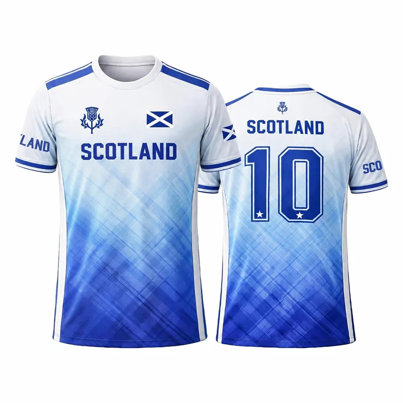 Fashion Scotland Flag Graphic Football Jersey For Men Summer Trendy 3D Printed Sports T Shirts Loose Breathable Soccer Tees