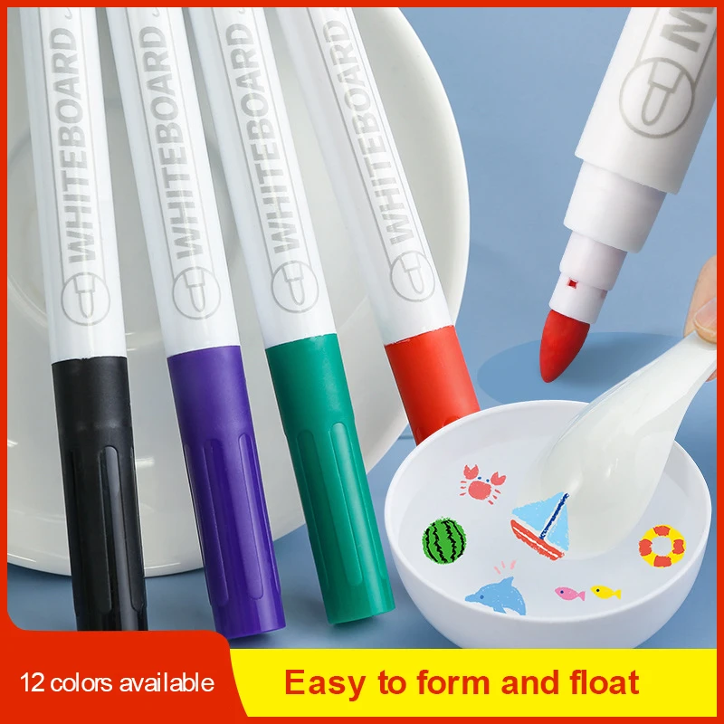 

8/12 Colors Magical Water Painting Pen Colorful Water Floating Pen Whiteboard Marker DIY Doodle Art Student Supplies